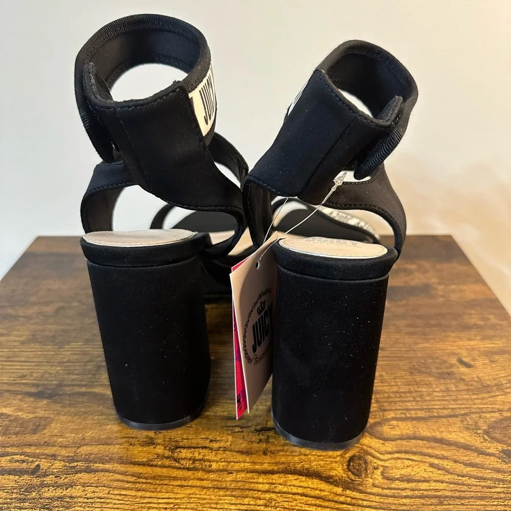 Juicy Couture Womens JUICY GLISSA BLACK High Heeled Ankle Strap Sandal s…